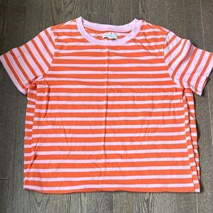 Striped Orange and Pink Midi Dress